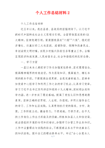 个人工作总结材料2
