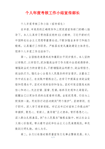 个人年度考核工作小结宣传部长