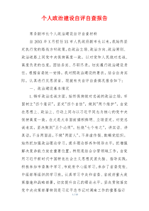 个人政治建设自评自查报告