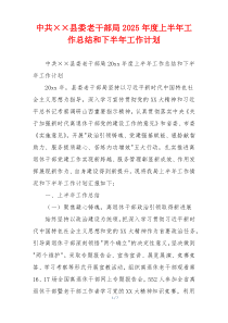 中共××县委老干部局2026年度上半年工作总结和下半年工作计划