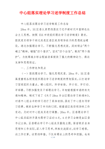 中心组落实理论学习述学制度工作总结
