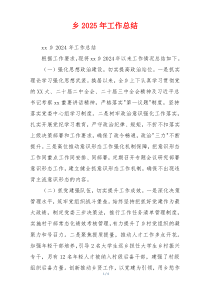 乡2026年工作总结