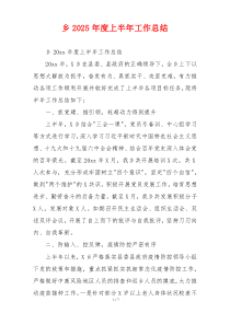 乡2026年度上半年工作总结