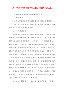 乡2026年河湖长制工作开展情况汇报