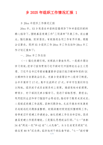 乡2026年组织工作情况汇报 1