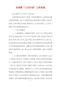 乡保密“三大行动”工作总结