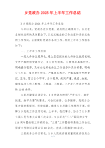 乡党政办2026年上半年工作总结