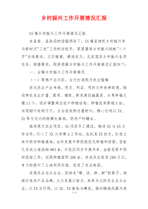 乡村振兴工作开展情况汇报