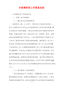 乡疫情防控工作复盘总结