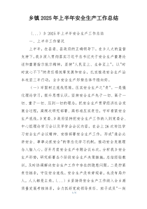 乡镇2026年上半年安全生产工作总结