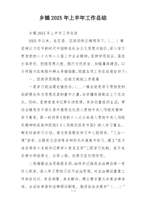 乡镇2026年上半年工作总结