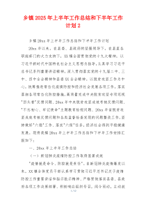 乡镇2026年上半年工作总结和下半年工作计划2