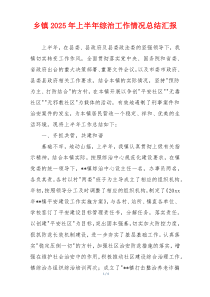 乡镇2026年上半年综治工作情况总结汇报