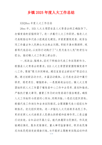 乡镇2026年度人大工作总结