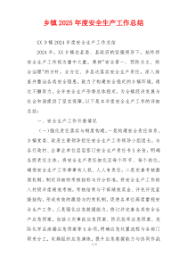 乡镇2026年度安全生产工作总结