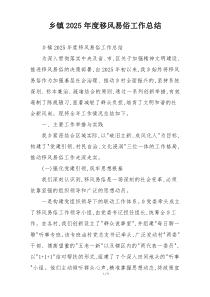 乡镇2026年度移风易俗工作总结