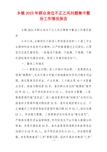 乡镇2026年群众身边不正之风问题集中整治工作情况报告