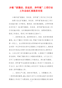 乡镇“抓整改、防返贫、净环境”三项行动工作总结汇报脱贫攻坚