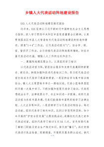 乡镇人大代表活动阵地建设报告