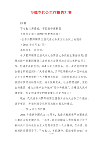 乡镇党代会工作报告汇集