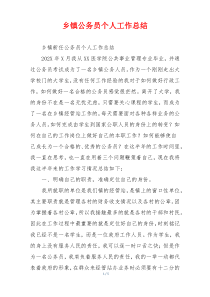 乡镇公务员个人工作总结