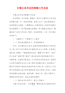 乡镇公务员试用期满工作总结