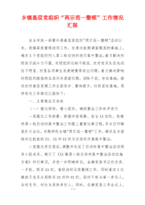 乡镇基层党组织“两示范一整顿”工作情况汇报