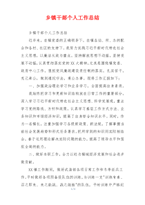 乡镇干部个人工作总结