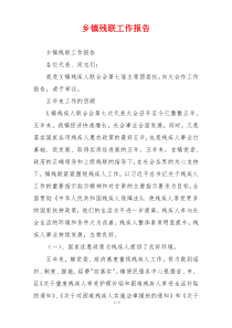 乡镇残联工作报告