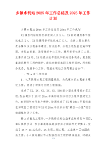 乡镇水利站2026年工作总结及2026年工作计划