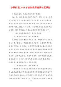 乡镇街道2026年法治政府建设年度报告