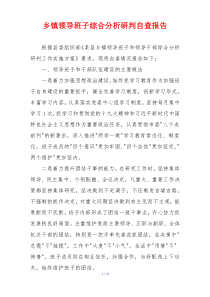 乡镇领导班子综合分析研判自查报告