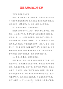 五星支部创建工作汇报