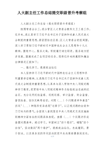 人大副主任工作总结提交职级晋升考察组