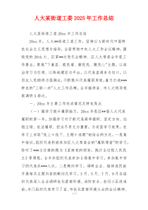 人大某街道工委2026年工作总结