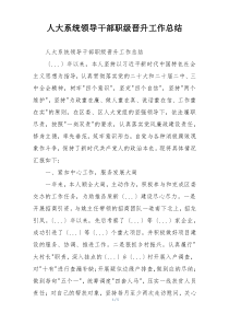 人大系统领导干部职级晋升工作总结