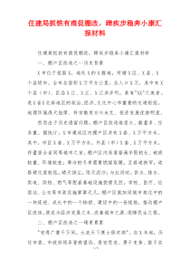住建局抓铁有痕促棚改，蹄疾步稳奔小康汇报材料
