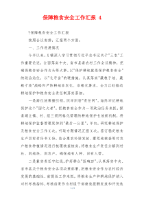 保障粮食安全工作汇报 4