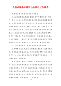 党委政法委专题活动阶段性工作报告