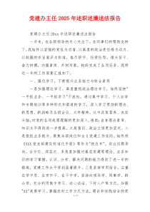 党建办主任2026年述职述廉述法报告