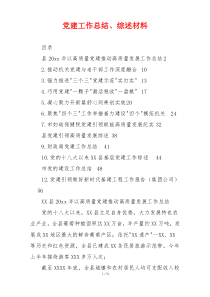 党建工作总结、综述材料
