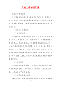 党建工作情况汇报