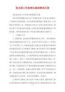 党支部工作标准化建设情况汇报