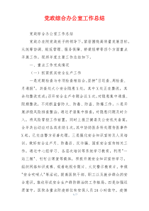 党政综合办公室工作总结