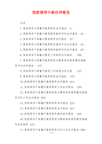 党政领导干部自评报告
