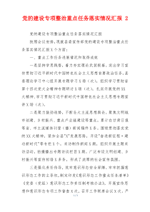 党的建设专项整治重点任务落实情况汇报 2
