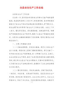 全县安全生产工作总结