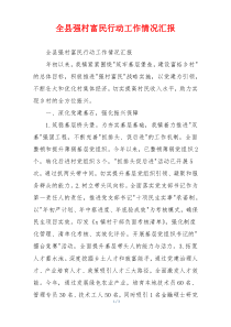 全县强村富民行动工作情况汇报