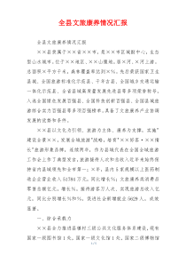 全县文旅康养情况汇报