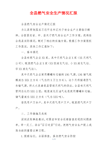 全县燃气安全生产情况汇报